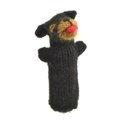 Finger puppet, black dog (CIAP2101)