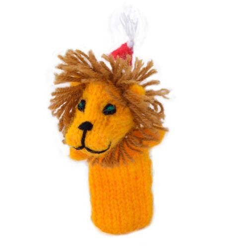 Finger puppet, lion with Christmas hat (CIAPX03)