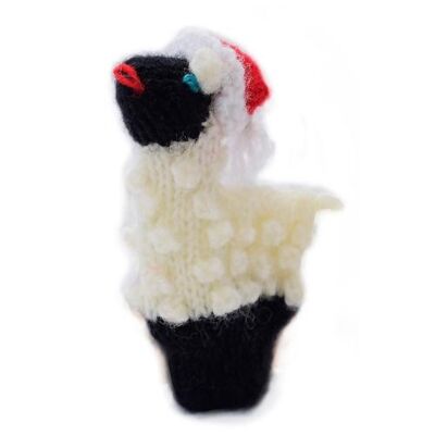 Finger puppet, sheep with Christmas hat (CIAPX06)