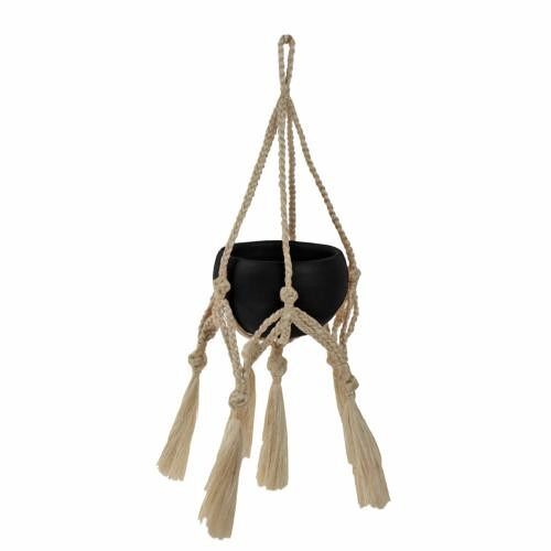Hanging basket/sika, black pot 6cm diameter (CJW002)