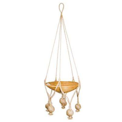 Hanging basket/sika, cane bowl 26cm diameter (CJW006)
