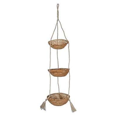 Hanging basket/sika, 3-tier palm fibre (CJW009)