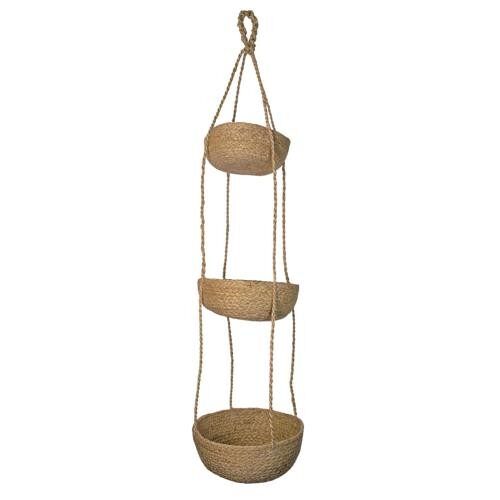 Hanging basket/sika, 3-tier jute (CJW010)