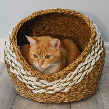 Panier pour chat, jonc de mer hogla (CJW022) 2