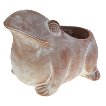 Grenouille jardinière en terre cuite 20x15x15cm (CJW043) 2