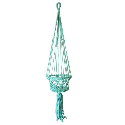 Hanging basket, macrame teal 17cm diameter (CM03)