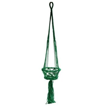 Panier suspendu, macramé vert diamètre 17cm (CM06) 1