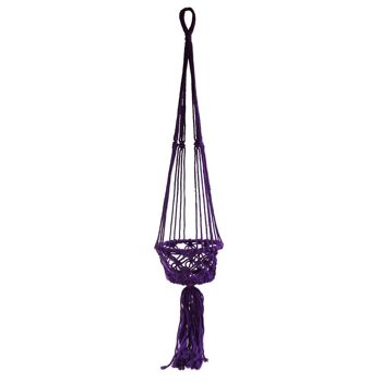 Panier suspendu macramé violet diamètre 17cm (CM08) 2