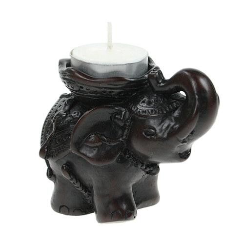 Resin elephant ornate t-light holder (CNNB1601)