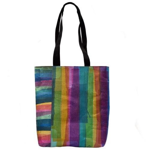 Bag recycled plastic, rainbow colours (CON001)