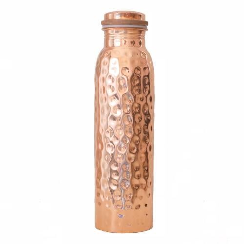 Copper water bottle, hammered, 900ml (COP05)