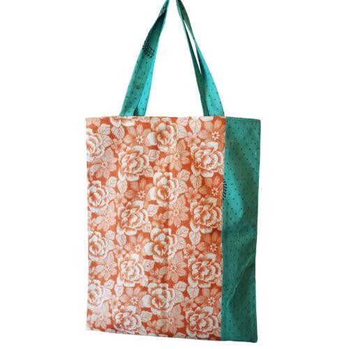 Tote bag/shopper, recycled sari cotton, assorted colours (CRC212)