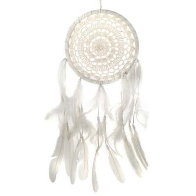 Dreamcatcher white crochet 22cm (DC16708)