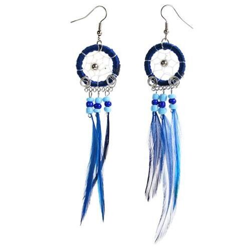 Dreamcatcher earrings, blue (DC1912)
