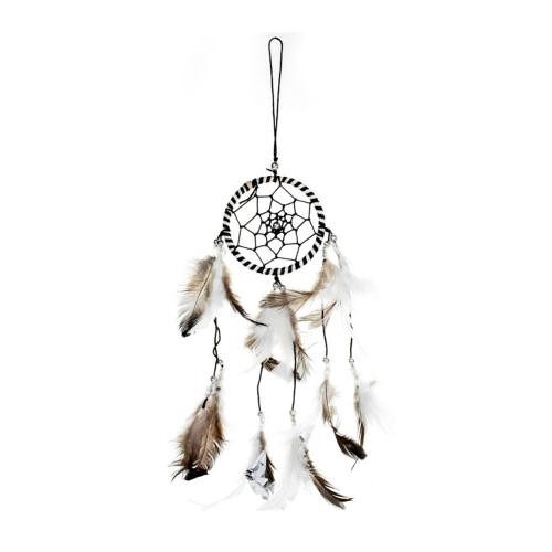 Dreamcatcher black & white border, 6cm diameter (DC2110)