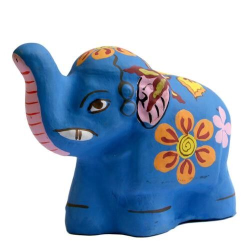 Incense holder, painted clay elephant shape, assorted (DE01)