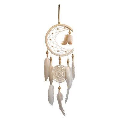 Dreamcatcher white, moon and circle 19cm diameter (DMC20)