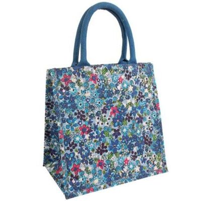 Jute shopping bag, floral (EA1303)