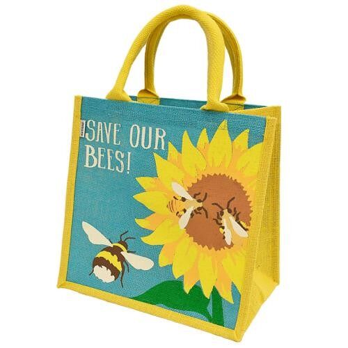 Jute shopping bag, bees and sunflower (EA2084)