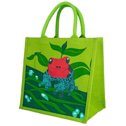 Jute shopping bag, poison tree frog (EA2103)
