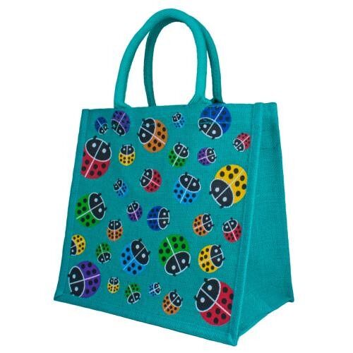 Jute shopping bag, ladybirds (EA2104)