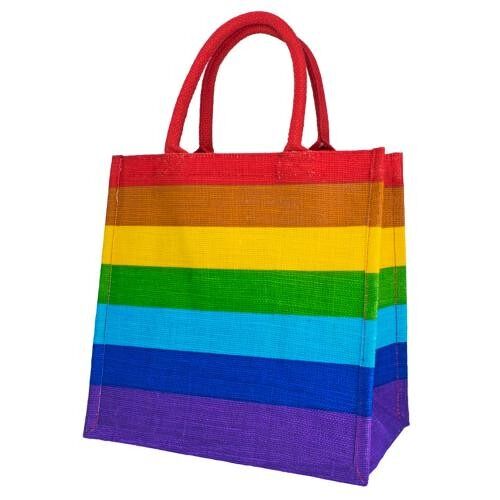 Jute shopping bag, rainbow (EA2106)