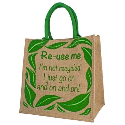 Jute shopping bag, re-use me (EA2107)