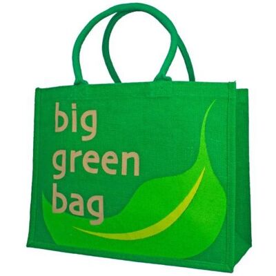 Jute shopping bag, big green bag (EA2109)