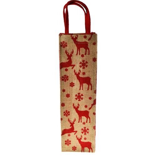 Jute Christmas bottle gift bag (EA2124)