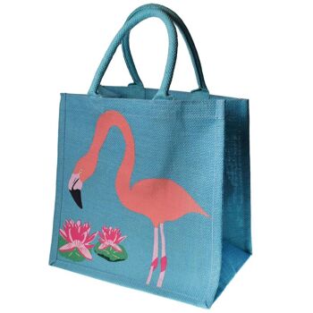 Sac shopping en jute, flamant rose (EA2203) 2