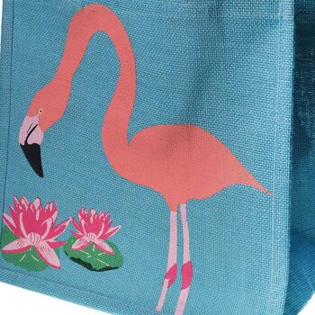 Sac shopping en jute, flamant rose (EA2203) 3