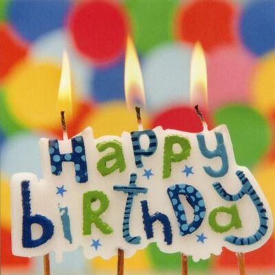 Greeting card, happy birthday candles (FM220)