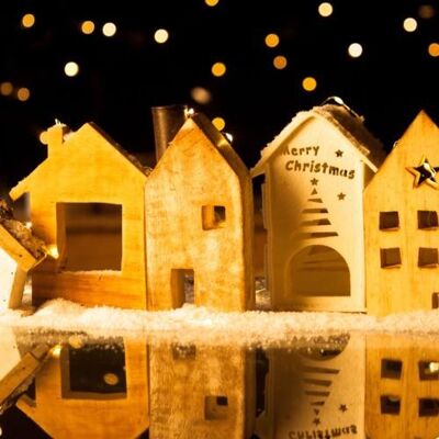 Christmas card, Winter Village (FMX02)