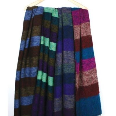 Shawl wool 195x80cm asstd stripes (FN1105)