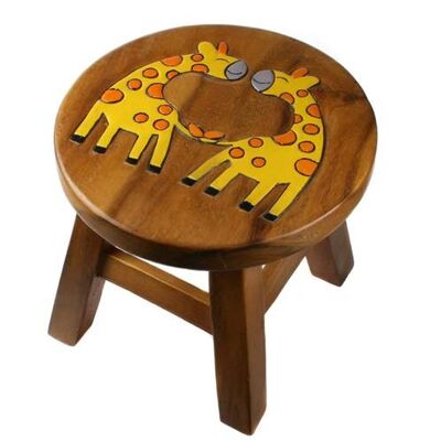 Child's wooden stool, giraffes (FWST1901)