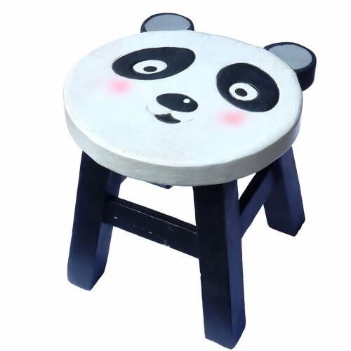 Child's wooden stool, panda (FWST2801)