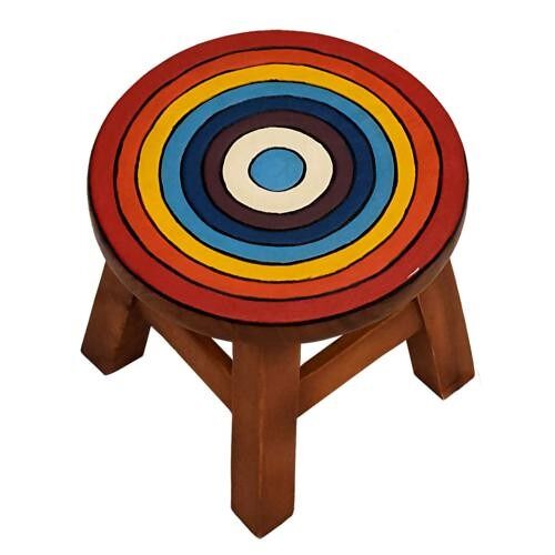 Child's wooden stool, rainbow (FWST2803)