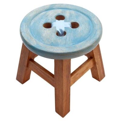 Child's Blue Button Stool (FWST839)