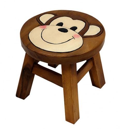 Child's wooden stool - monkey (FWST851)