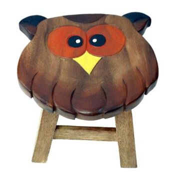 Tabouret en bois pour enfant - hibou (FWST857)