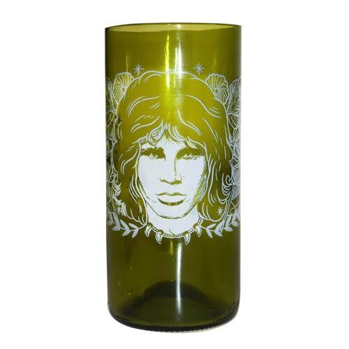 Tumbler made from recycled glass bottle, Jim Morrison 15cm (GG100C)