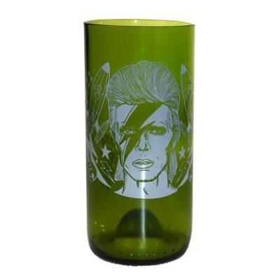 Tumbler made from recycled glass bottle, David Bowie 15cm (GG100D)