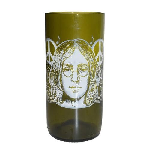 Tumbler made from recycled glass bottle, John Lennon 15cm (GG100G)