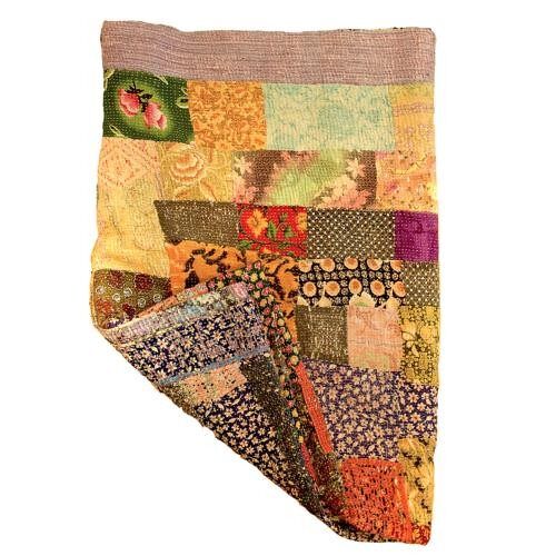 Recycled throw, kantha stitrch 130x180cm assorted (GOP2700)