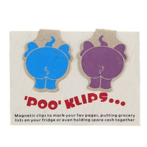 Elephant poo set of 2 clips “Poo Klips” (HC002)