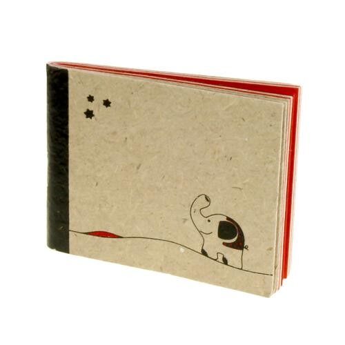 Elephant poo notepad, elephant and stars, 9.5x7.5cm (HC012)