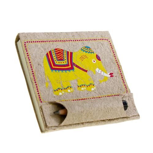 Elephant poo notepad with mini pencil in pouch (HC013)