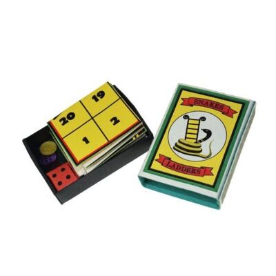 Elephant poo folding snakes and ladders board in matchbox (HC019)