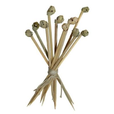 Set of 10 bamboo skewers, knot head (HER07)
