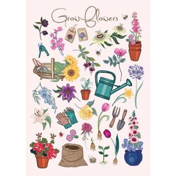 Carte de voeux "Grow Flowers" 12x17cm (HOG57AS127) 1